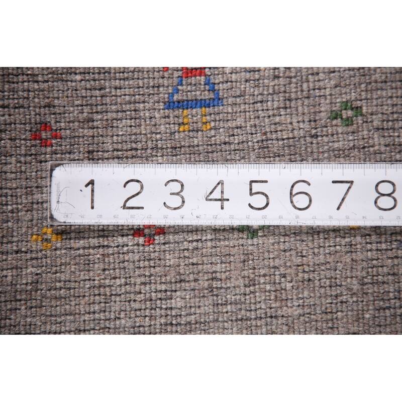 Gray Tribal Gabbeh Oriental Handmade Wool Carpet - 9'0" x 12'0"