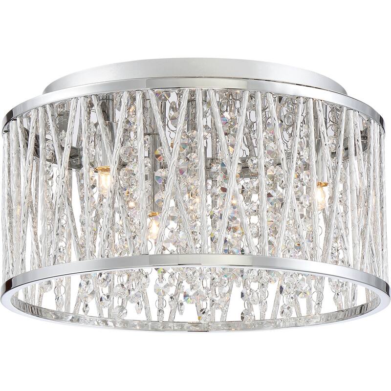 Crystal Cove 4-Light Flush Mount in Polished Chrome