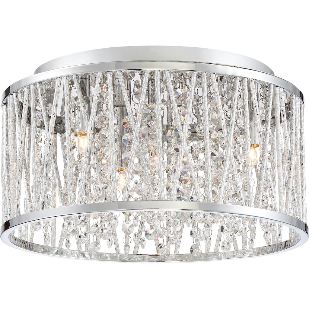 Crystal Cove 4-Light Flush Mount in Polished Chrome