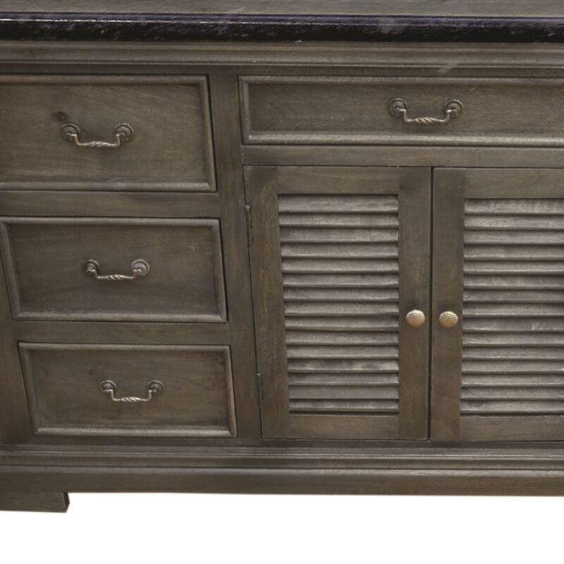 AA Warehousing Antique Grey Solid Mango Wood 60-inch Single Bathroom Vanity