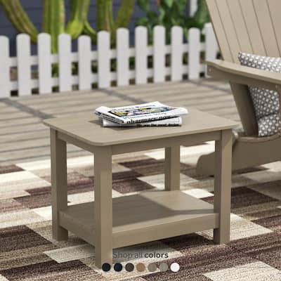 Polytrends Vineyard HIPS Eco-Friendly Outdoor Modern Square All Weather Side Table
