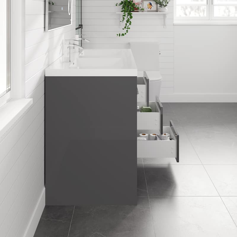 Eviva Lugano 48" Gray DS Bath Vanity with Integrated Sink