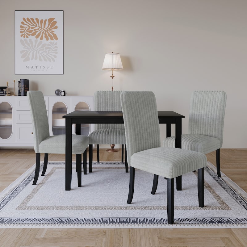 Greenville 5-pieces Dining Table and Chair - 60064- Table and 4 Chairs - Light Grey