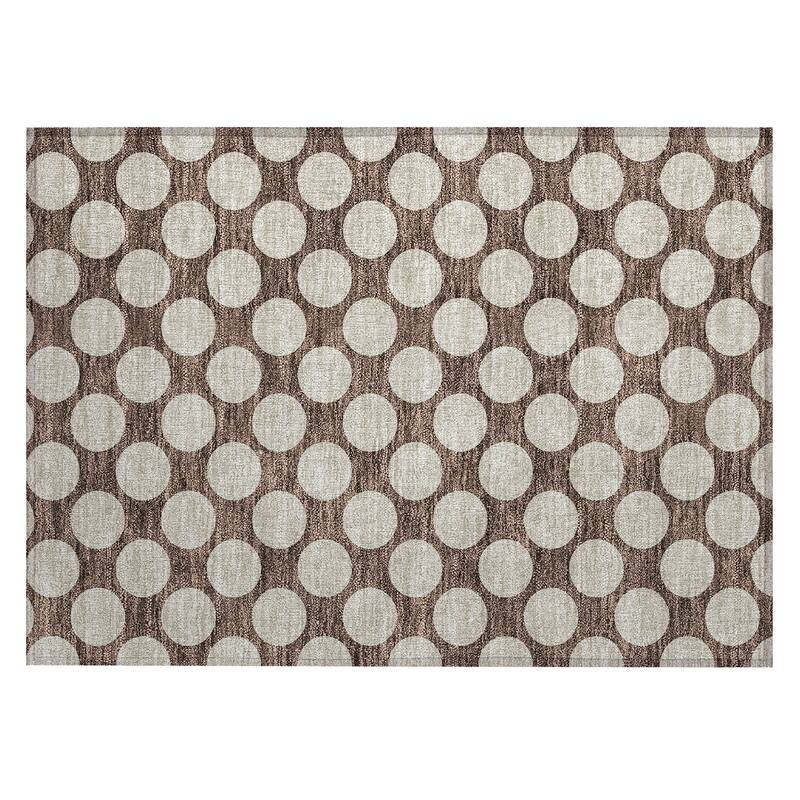 Machine Washable Indoor/ Outdoor Chantille Modern Dots Rug