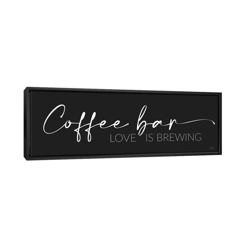 iCanvas "Coffee Bar" by Lux Me Designs Framed - 24x72 - Black