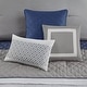 preview thumbnail 7 of 11, Madison Park Jenson 7 Piece Color Block Stripe Comforter Set with Throw Pillows