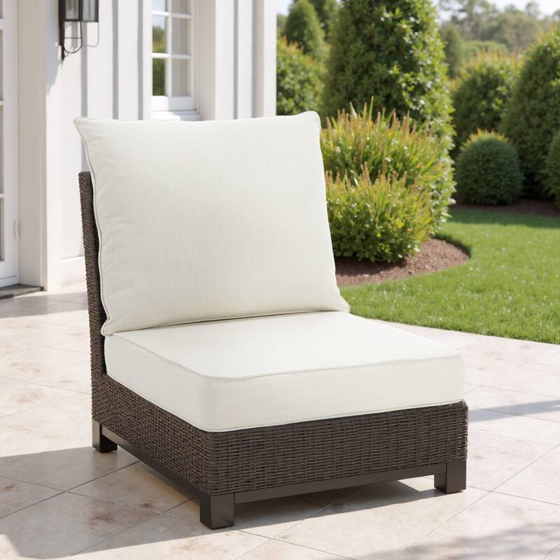 4.7" Thick Sunbrella Outdoor Cushion Set with Back and Seat Cushion - Light Sand