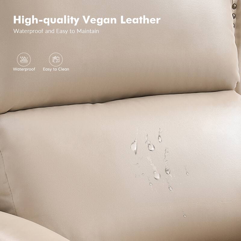 Terri Traditional Vegan Leather Manual Push Back Recliner by HULALA HOME