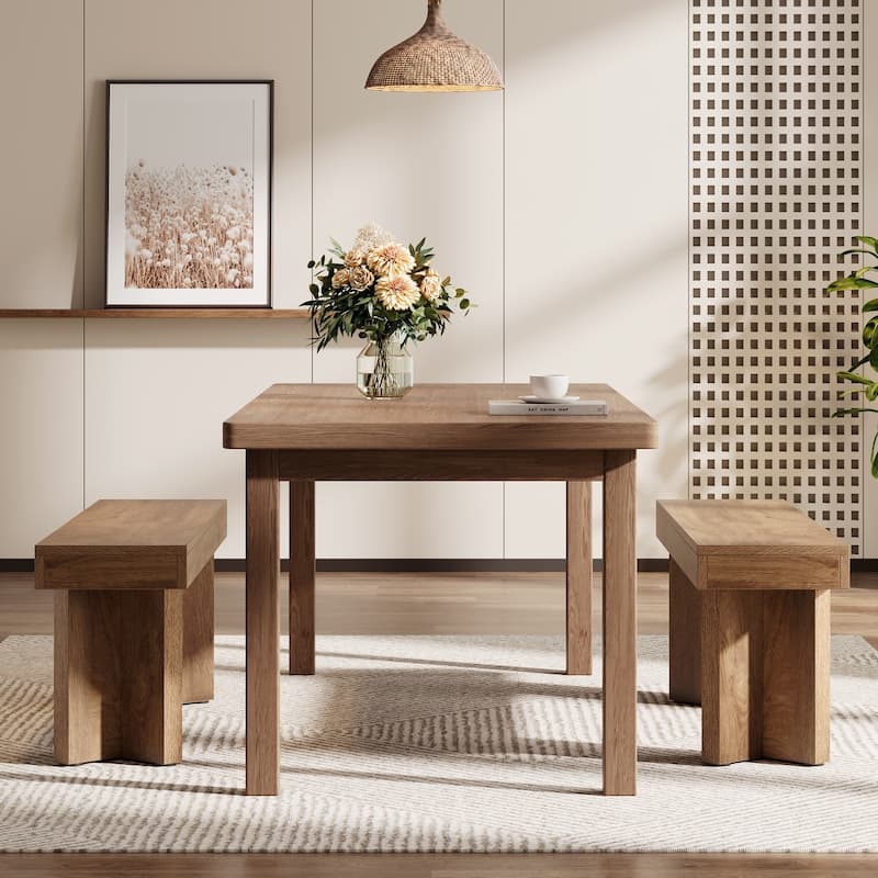 Farmhouse Wooden Dining Bench, 47" Indoor Kitchen Table Bench