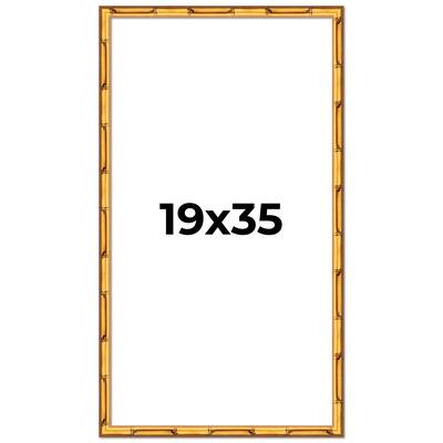 19x35 Frame Gold Bamboo Picture Frame Modern Photo Frame Includes UV Acrylic Shatter Guard Front Acid Free Foam Backing Board