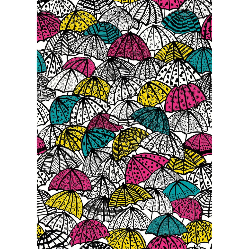 Dara Fuschia Jolly Brollies Wallpaper