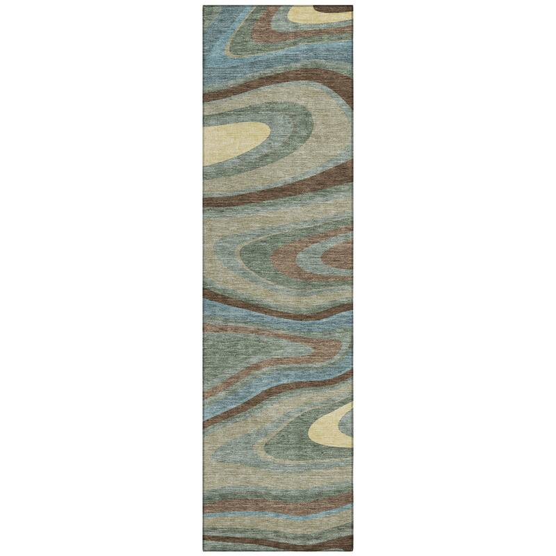 Machine Washable Indoor/ Outdoor Abstract Busey Chantille Rug