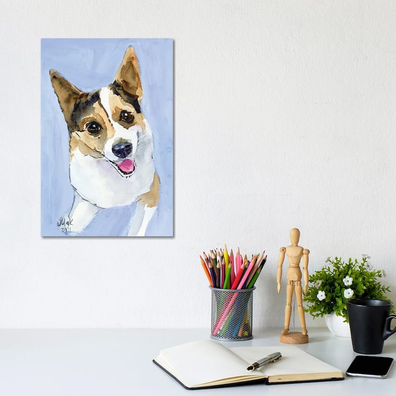 iCanvas "Corgi Dog" by Nataly Mak Canvas Print - 12x8x0.75