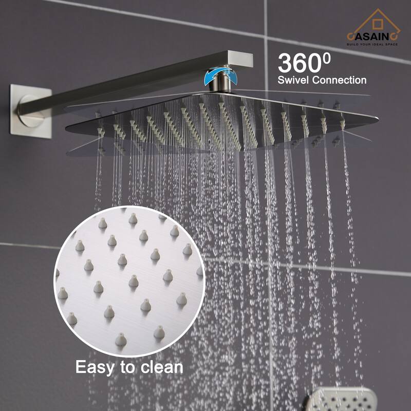 Wall-mounted rain shower faucet with pressure balanced valve