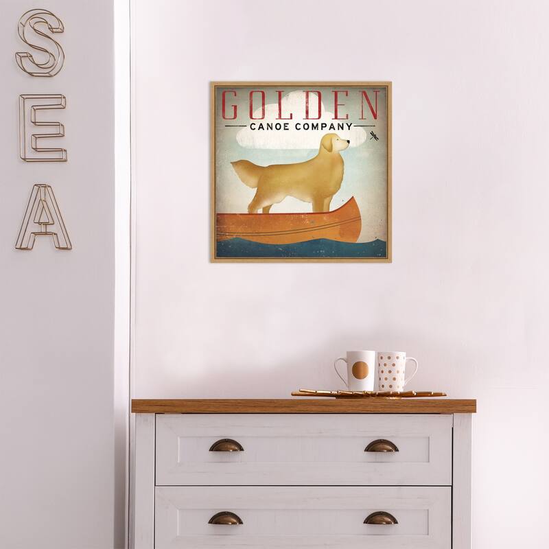 Golden Dog Canoe Co (right face) by Ryan Fowler Framed Canvas Art
