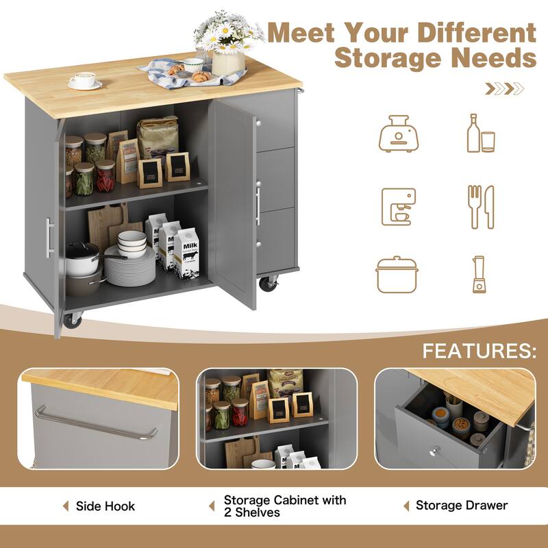 Futzca Storage Kitchen Island Cart