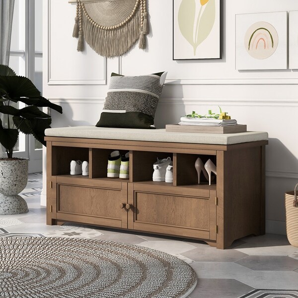 Rustic upholstered bench sale