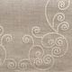 preview thumbnail 4 of 4, Embroidered Swirl Design Natural Linen Blend Tablecloth