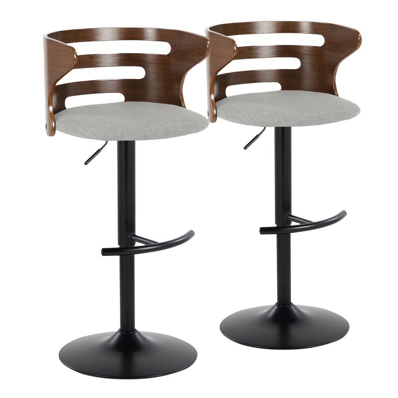 Carson Carrington Cranagh Adjustable Bar Stool with Rounded T Footrest (Set of 2)