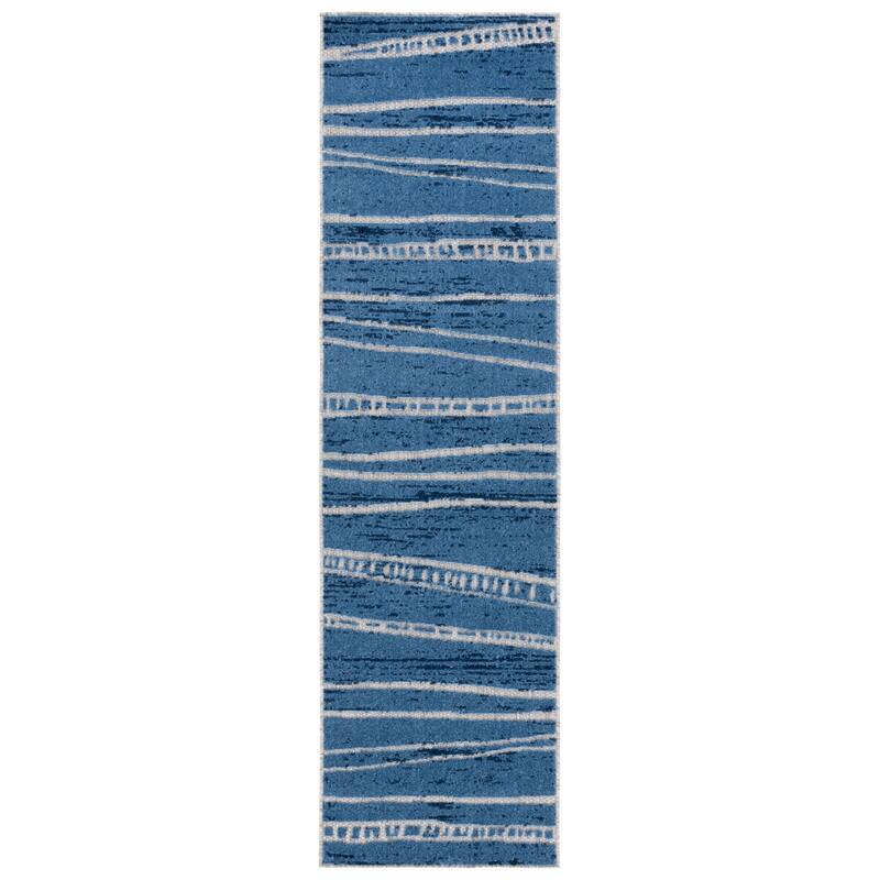 SAFAVIEH Cottage Katleen Transitional Indoor/Outdoor Rug. - 2'3" x 8' Runner - Blue