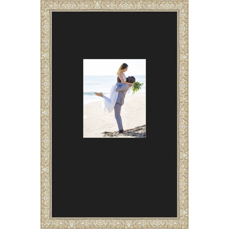 Lila Picture Frame, Photo Frame - 16x26 Matted Black 8x10 - Lila Silver