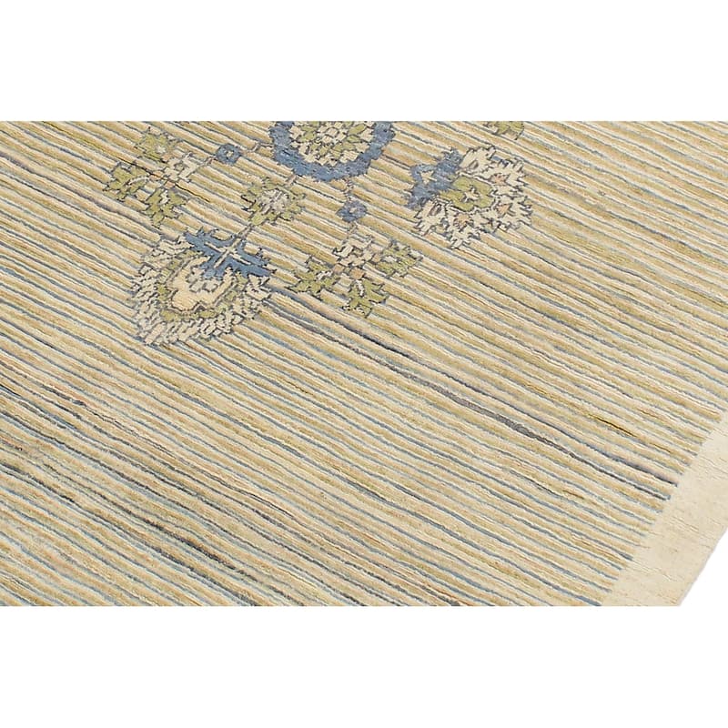 Tribal Heriz Ziegler Penelope Beige Blue Hand-Knotted Rug - 4'7'' x 6'4''