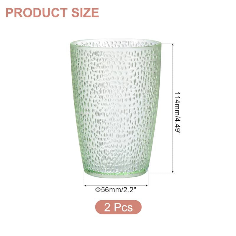 Acrylic Drinking Glasses, 2Pcs Plastic Reusable Tumblers - Emerald