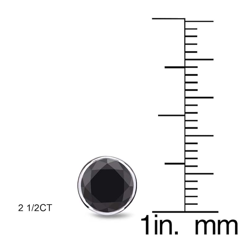 Auriya 1/2 to 4ctw Round Black Diamond Stud Earrings 14k White Gold Bezel-set