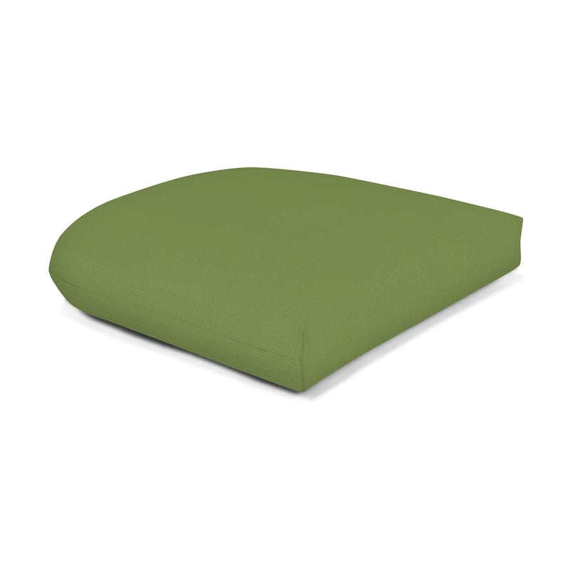 Sunbrella® Solid Fabric 1-Piece Indoor/Outdoor Wicker Seat Pad, 18"W x 18"L, Canvas Navy - Spectrum Cilantro