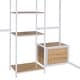 preview thumbnail 20 of 18, Modern Full Size Metal Loft Bed with Desk and Stool with Open-Style Wardrobe,Shelves and Cabinet