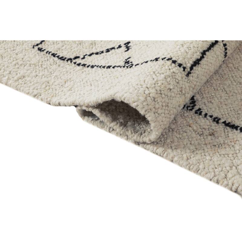 Terra by Obeetee Farah Ashlar White Rug