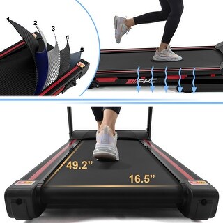 330 LBS Weight Capacity Folding Treadmill with Incline/Bluetooth, 3.5HP 16KM/H Max Speed