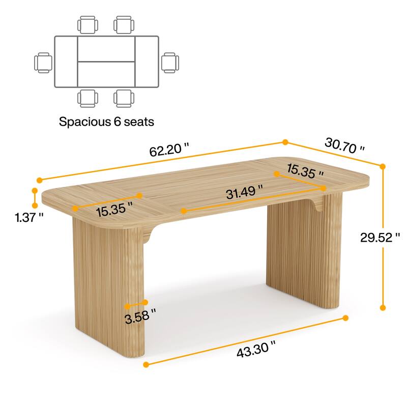 62.99'' W Modern Executive Desk Simple Computer Desk with Engineered Wood Top and Legs