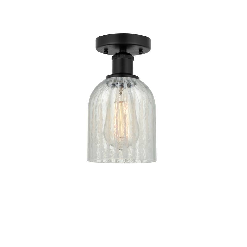 Innovations Lighting Edison Caledonia - 1 Light 5" Semi-Flush Mount - Mouchette/Matte Black