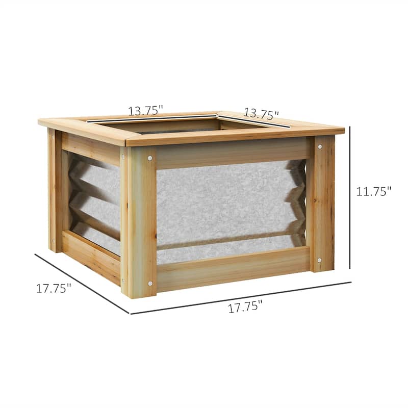 Outsunny Raised Garden Bed Set of 2,Outdoor Planter Box