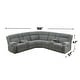 preview thumbnail 3 of 3, Fur-Like Corduroy Upholstered Manual Motion Sectional with 2 Consoles in Smoke