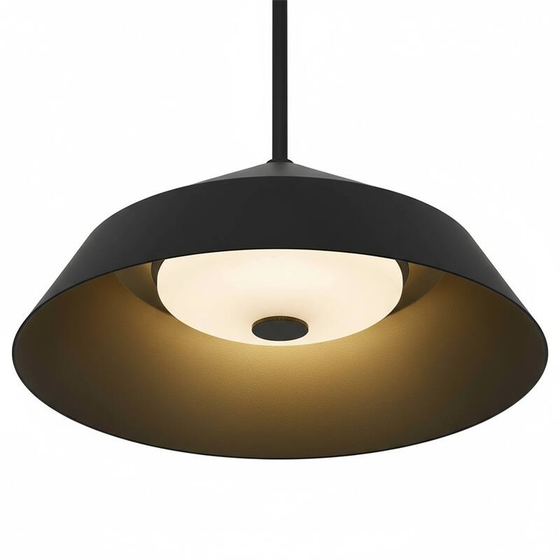 14" Diameter Integrated LED Black Pendant