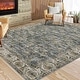 preview thumbnail 23 of 28, Vintage Floral Print Rug Carpet Washable Distressed Area Rugs for Living Room Bedroom 5'x7' - Blue