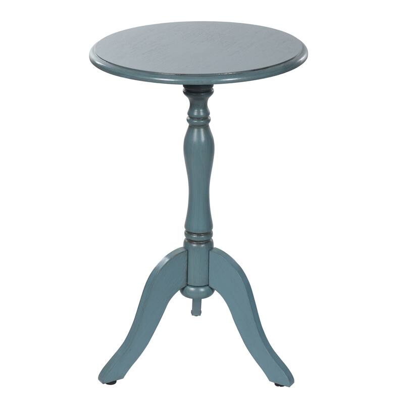 StyleCraft Harbor Breeze Round Pedestal Side Table - Stormy Teal