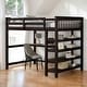 preview thumbnail 1 of 14, Full Size Loft Bed with Storage Shelves and Under-bed Desk, Black Black