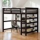 preview thumbnail 17 of 46, Full Size Loft Bed with Storage Shelves and Under-bed Desk, White Black