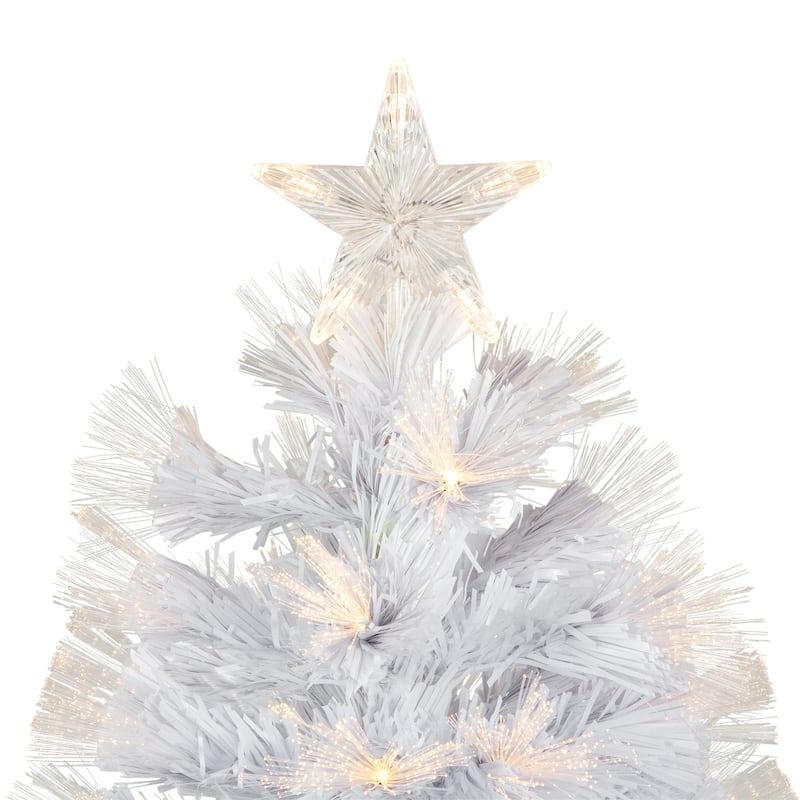 3' Pre-Lit White Fiber Optic Artificial Christmas Tree