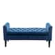 Porthos Home Brett Velvet Storage Bench with Rubberwood Legs
