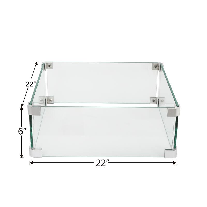 COSIEST Glass Wind Guard Tempered Glass for Outdoor Fire Pit