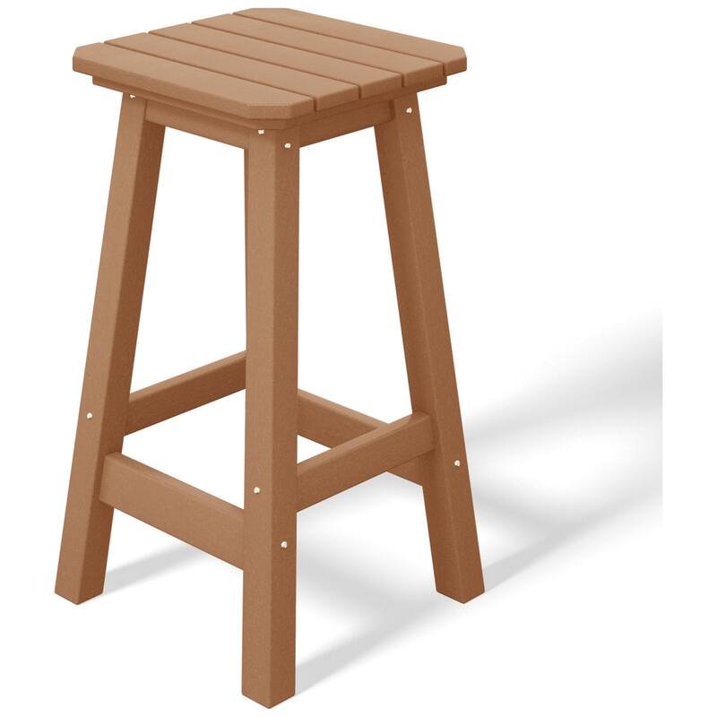 Laguna Hdpe All Weather Outdoor Patio 24" Square Counter Stool (Set Of 3)