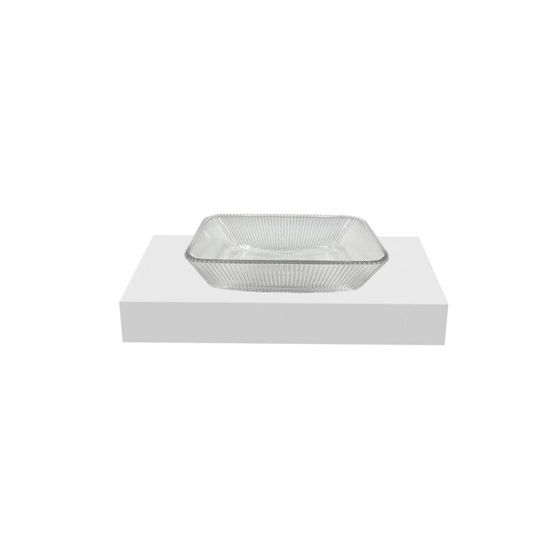 CastelloUSA 18" Rectangle Decorative Clear Crystal Sink With Base - 36"