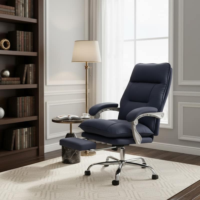Reclining Executive Office Chair with Footrest