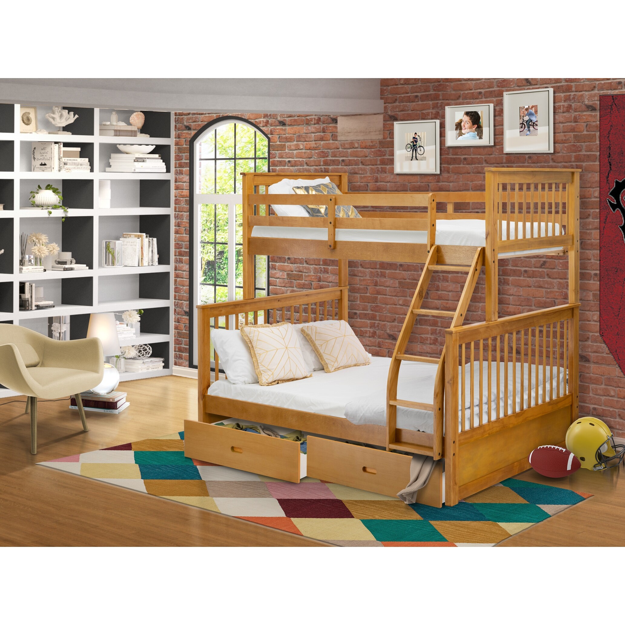 two bunk beds