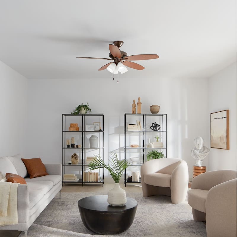 Kichler Renew Premier 52 inch LED Ceiling Fan Oil Brushed Bronze with Reversible Blades