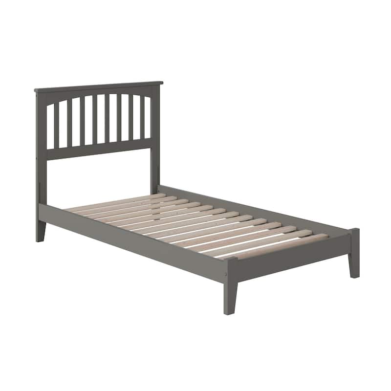 Twin Platform Bed Grey - HomeStock Global Modern Bed Frame with Footboard